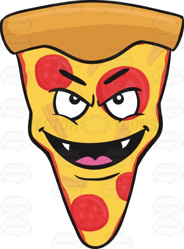 589x800 Slice Of Pepperoni Pizza Grinning Naughtily With Fangs Emoji