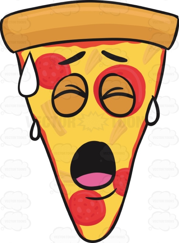 589x800 Slice Of Pepperoni Pizza Sweating In Pain Emoji Cartoon Clipart