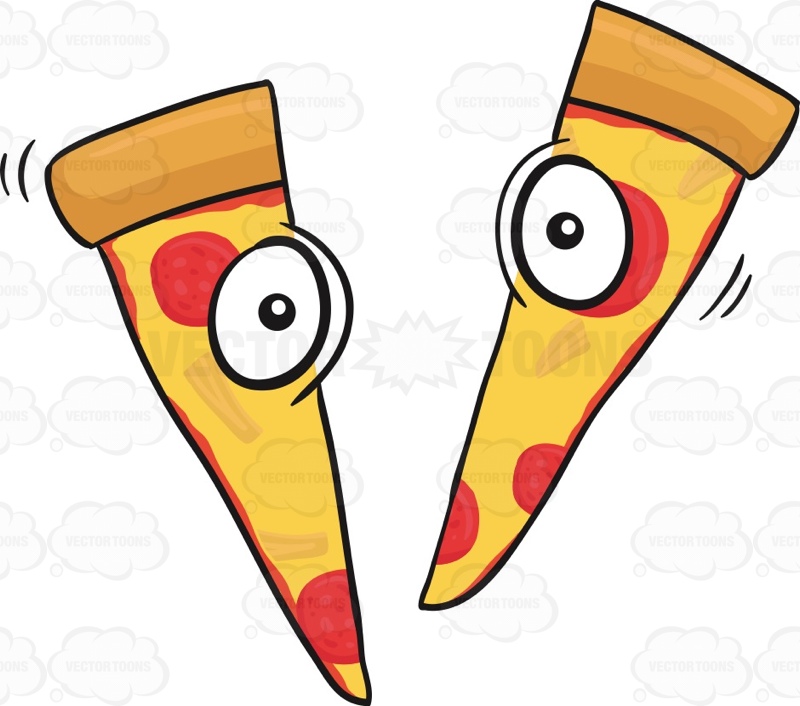 800x706 Wiggling Slice Of Pepperoni Pizza Split Into Two Emoji Cartoon