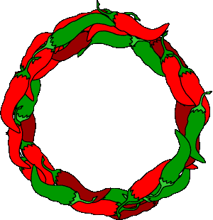 300x310 Christmas Clip Art Chili Peppers Wreath Graphic