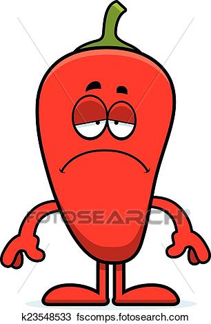 306x470 Clipart Of Sad Cartoon Chili Pepper K23548533