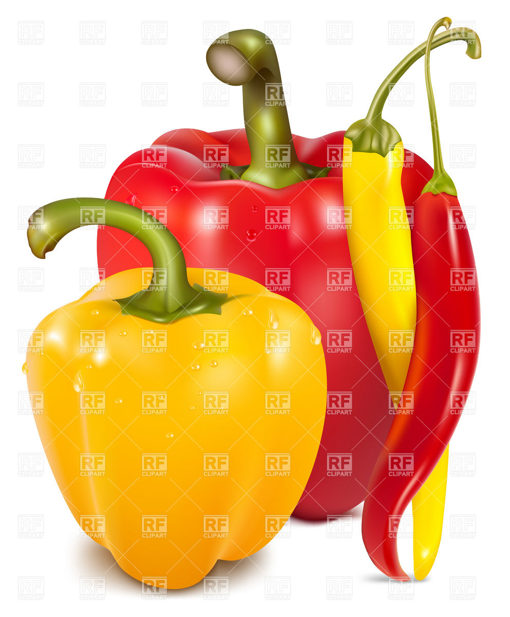 992x1200 Hot And Bell Pepper Royalty Free Vector Clip Art Image
