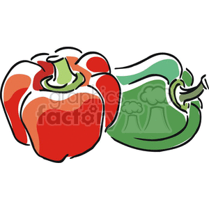 300x300 Royalty Free Bell Peppers 383109 Vector Clip Art Image