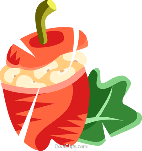 453x480 Stuffed Peppers Royalty Free Vector Clip Art Illustration