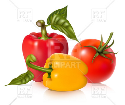 400x337 Vector Tomato And Peppers. Royalty Free Vector Clip Art Image