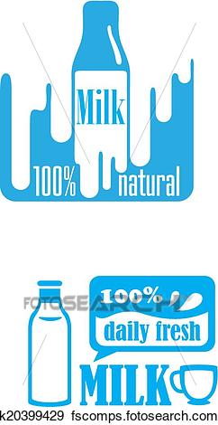 242x470 Clip Art Of Fresh Dairy And 100 Percent Natural Milk Labels