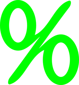 276x298 Green Percent Clip Art