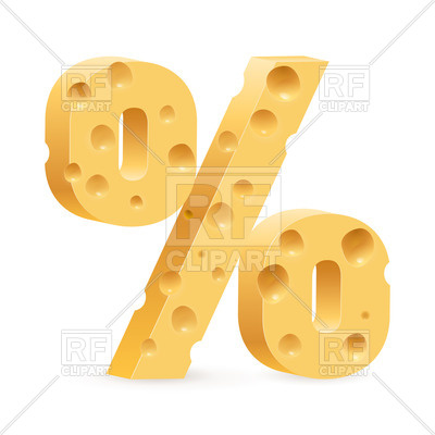 400x400 Percent Sign Made Of Cheese Royalty Free Vector Clip Art Image