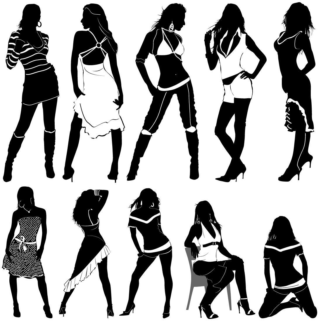 1098x1098 People Clip Art Black And White