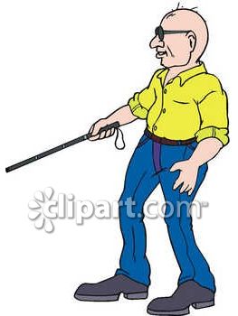 263x350 Blind Man Using A Cane Clip Art