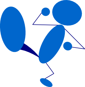 291x298 Blueman Kicking Clip Art Free Vector 4vector