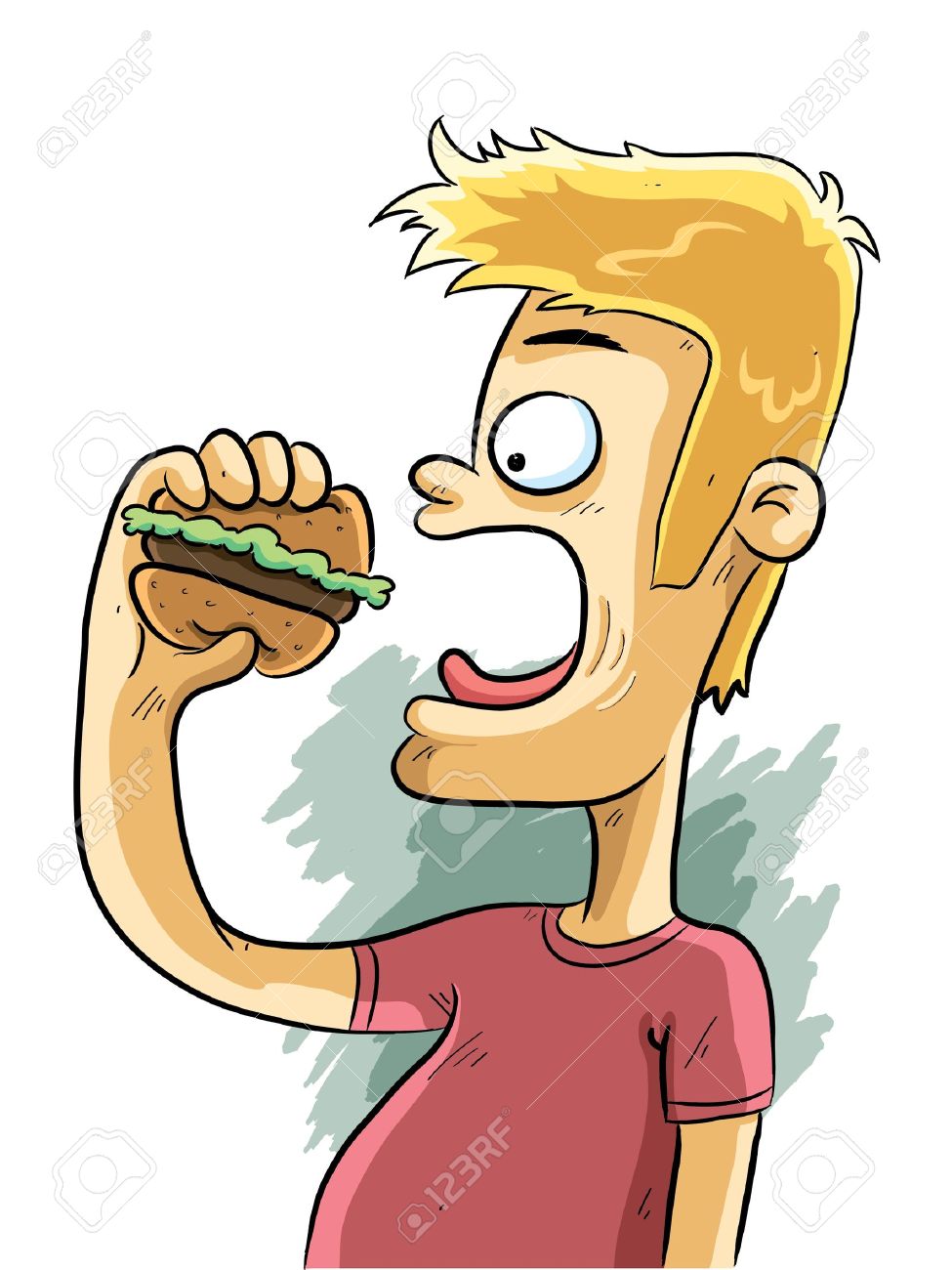 975x1300 Man Eating Burger Royalty Free Cliparts, Vectors, And Stock