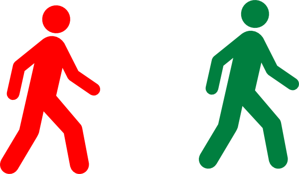 600x350 Walking Man Red Green Clip Art
