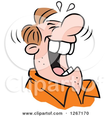 450x470 Clipart Of A Cartoon Young White Man Rolling On The Floor