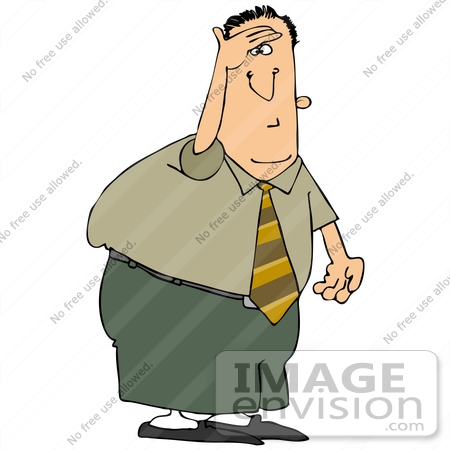 450x450 Clip Art Graphic Of A Businessman On The Look Out
