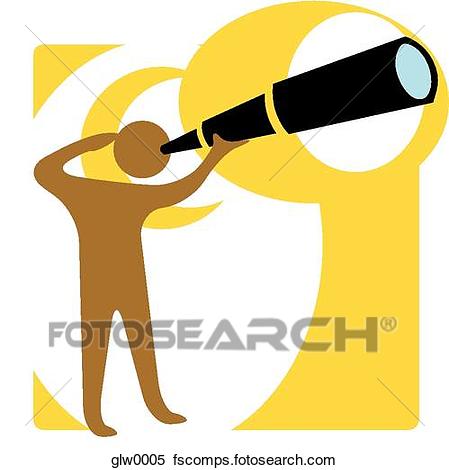 449x470 Stock Illustration Of Person Looking Through A Telescope Glw0005