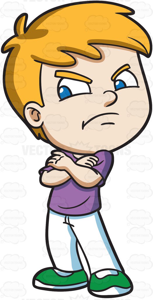 524x1024 A Boy Looking So Upset And Snobby Cartoon Clipart