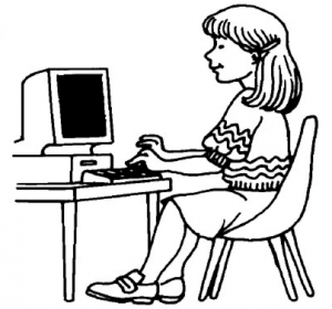 300x280 Girl On Computer Clip Art Download