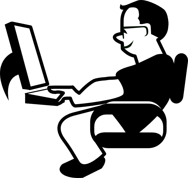 600x568 Man Using Computer Clip Art