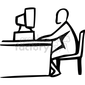 300x300 Royalty Free Black And White Person Sitting