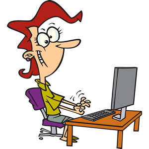 300x300 Typing In Computer Clipart