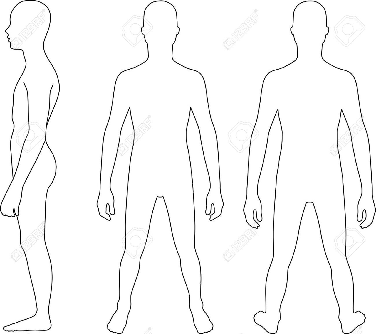 1300x1156 Person Outline Clipart Back And Front