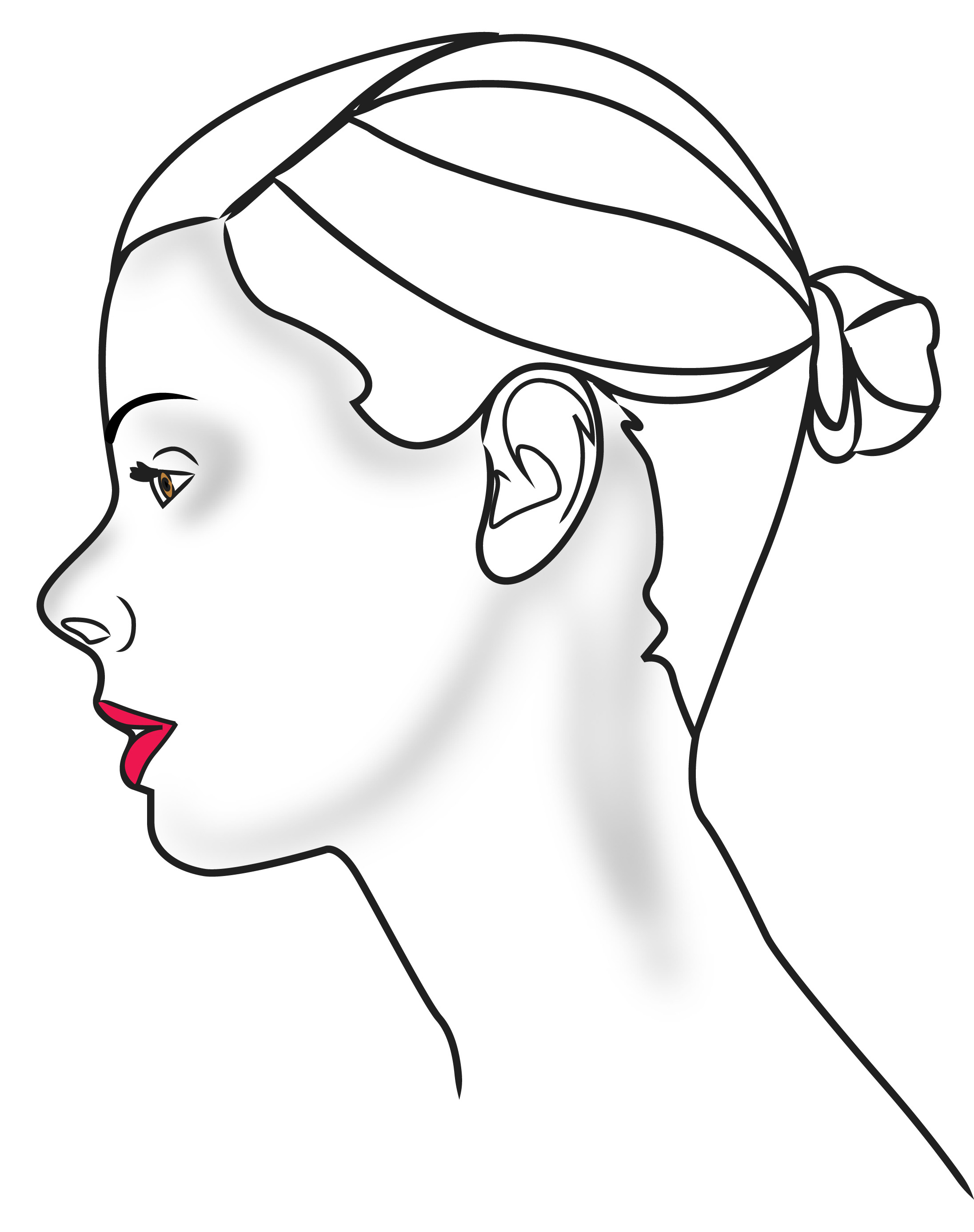 2192x2772 Human Face Outline Clip Art