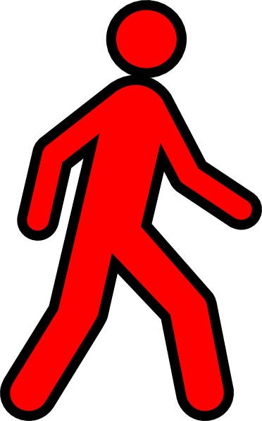 372x598 Red Walking Man With Black Outline Clip Art