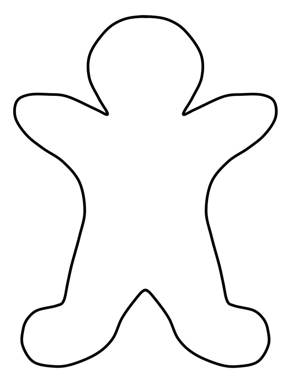 970x1255 Coloring Pages Blank Gingerbread Man Template Crafts Coloring
