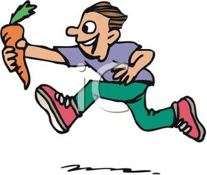 300x254 Picture A Boy Running While Holding A Carrot