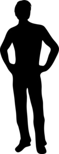 116x300 Cartoon Man Silhouette Clipart