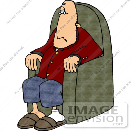 450x450 Caucasian Man Sitting In A Chair Clipart
