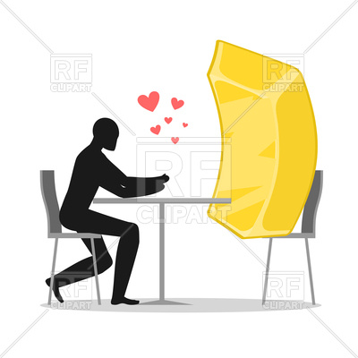 400x400 Love In Cafe, Man And Gold Bar Sitting