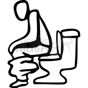 300x300 Royalty Free A Black And White Person Sitting On A Toilet 155821