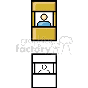 300x300 Royalty Free A Simple Image Of A Person Sitting In A Box Office