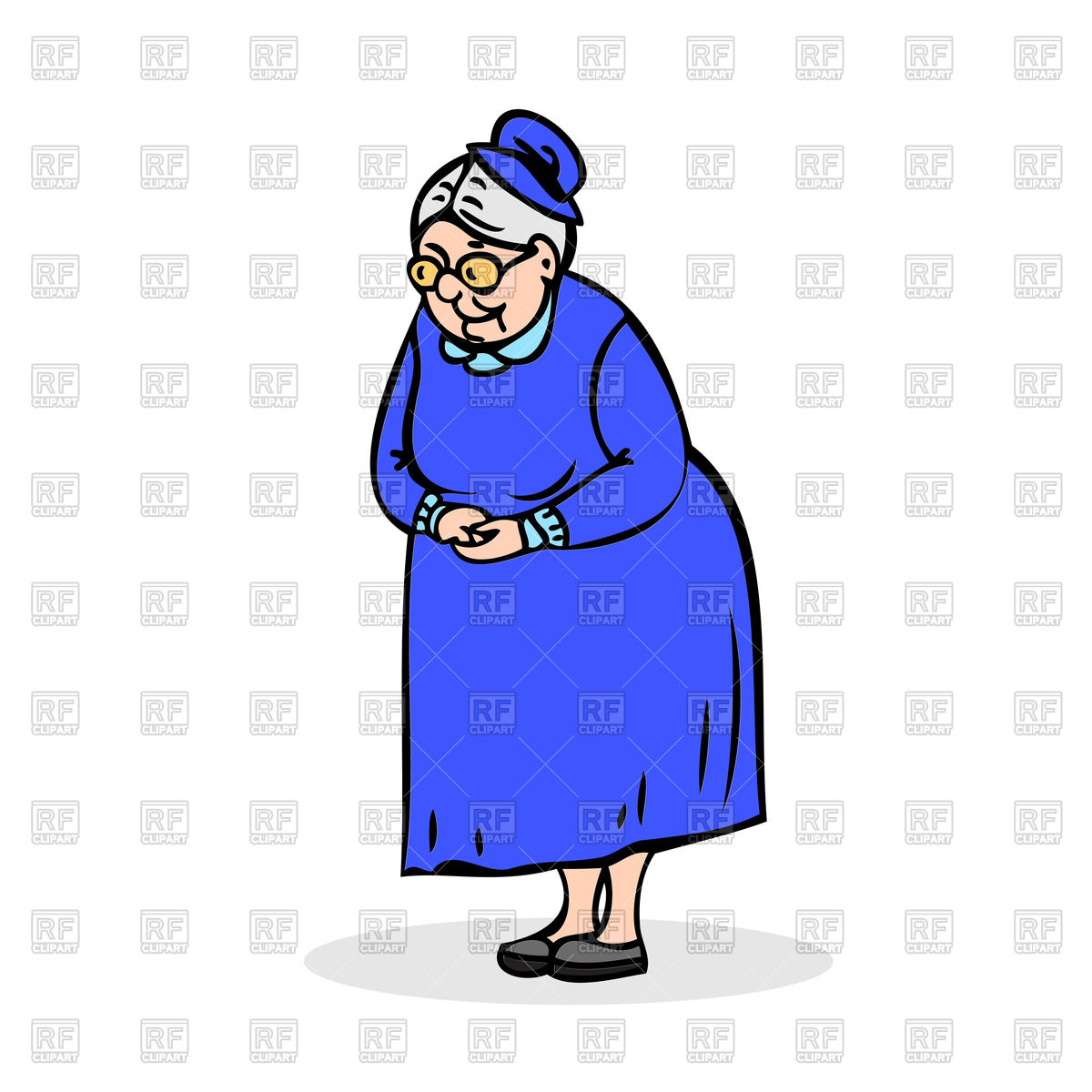 1200x1200 Grandmother Standing With Folded Hands Royalty Free Vector Clip