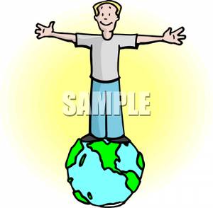 300x294 Art Image A Man Standing On Earth With His Arms Spread
