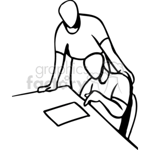 300x300 Royalty Free A Black And White Image Of A Person Standing Over