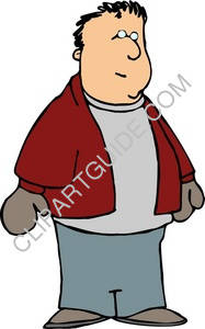 187x300 Stock Clip Art Image Of Young Man Standing And Waiting