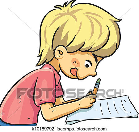 450x427 Clipart Of Boy Studying K10189792