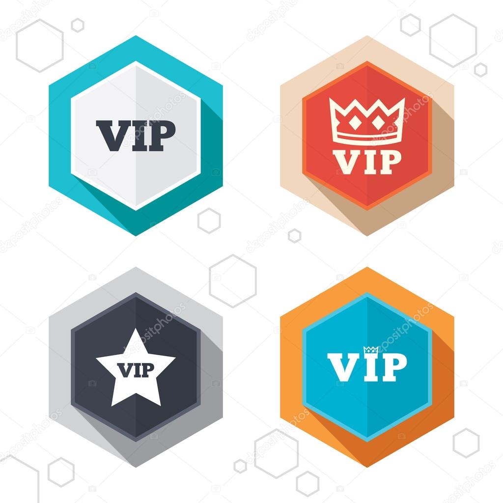 1024x1024 Vip Icons. Very Important Person Symbols. Stock Vector