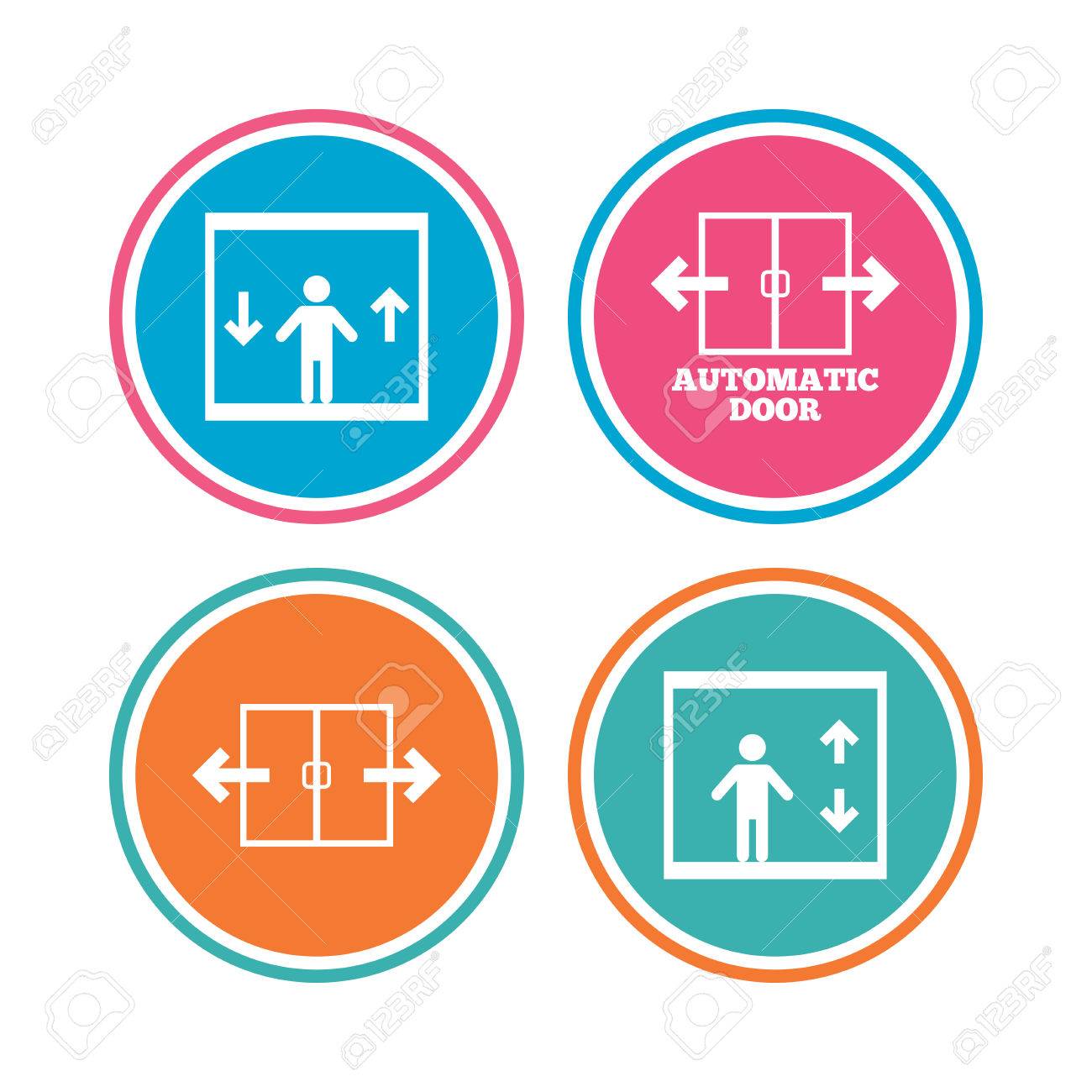 1300x1300 Automatic Door Icons. Elevator Symbols. Auto Open. Person Symbol
