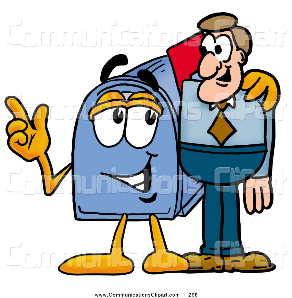 1024x1044 Communication Clipart Of A Friendly Blue Postal Mailbox Cartoon
