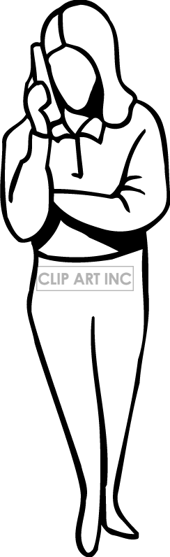 244x796 Girl On Phone Clip Art