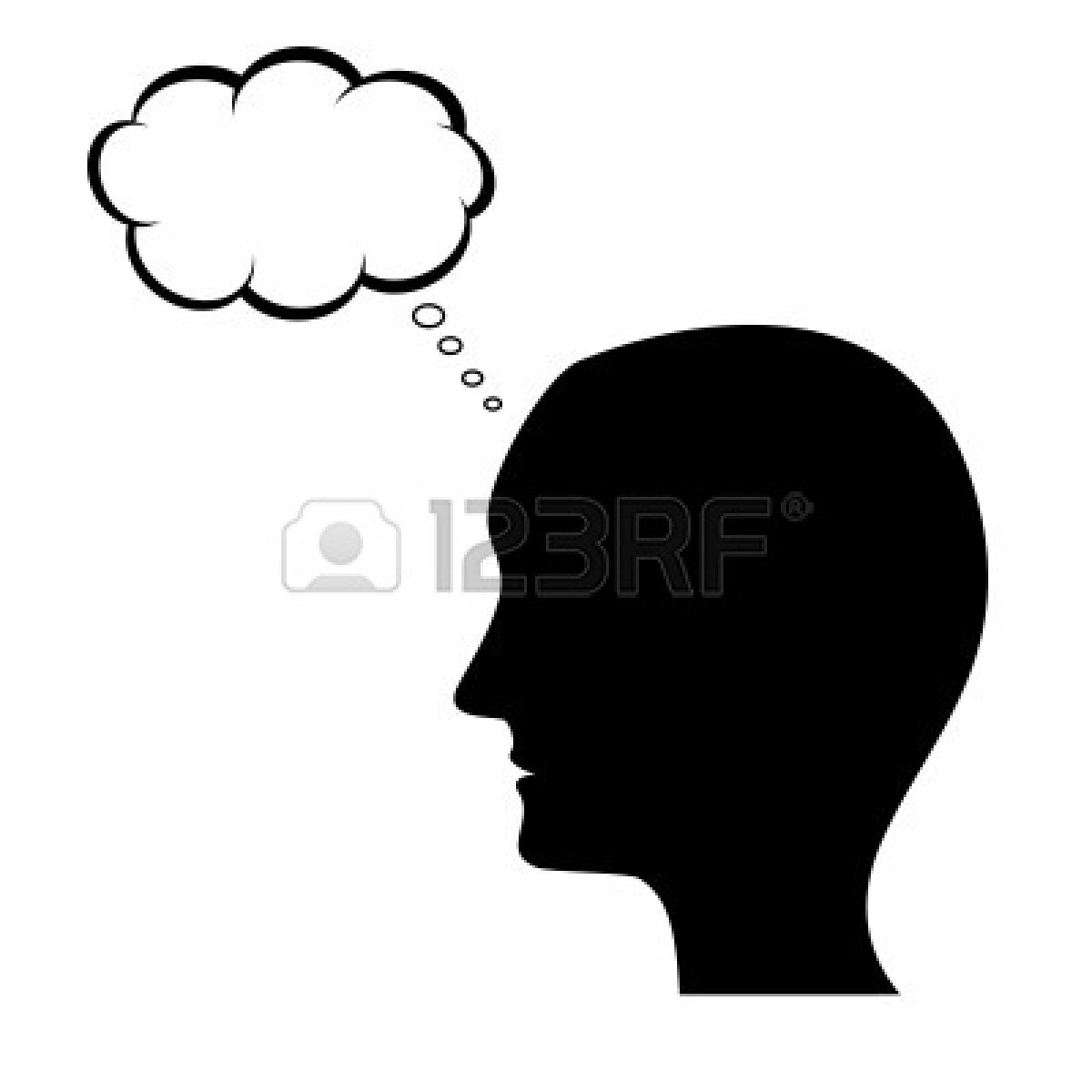 1200x1200 Person Thinking With Thought Bubble Clipart