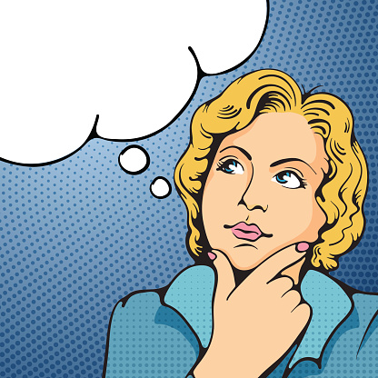 416x416 Thinking Woman Png Clipart