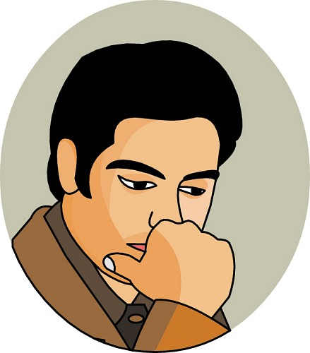 439x500 Man Thinking Clipart