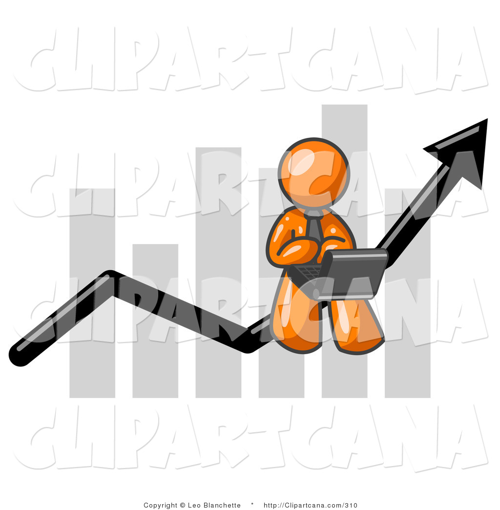 1024x1044 Vector Clip Art Of An Orange Business Person Using A Laptop
