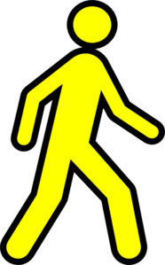 186x299 Yellow Walking Man With Black Outline Clip Art