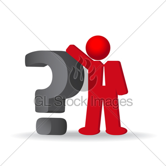 325x325 Man And Blue Question Mark Gl Stock Images
